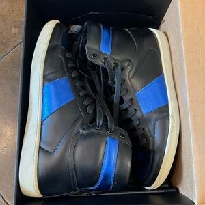 Saint Laurent Signature Court Classic High Top in Black/Blue (with box)